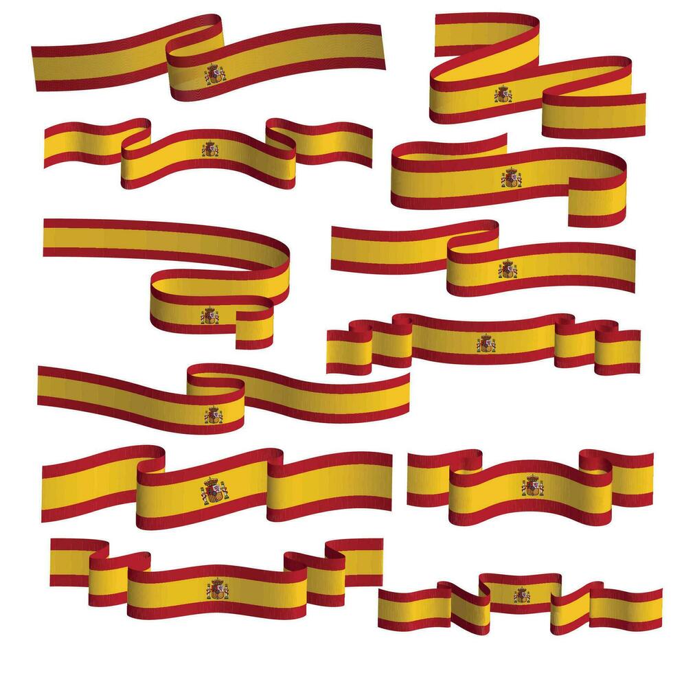 spain ribbon flag vector element