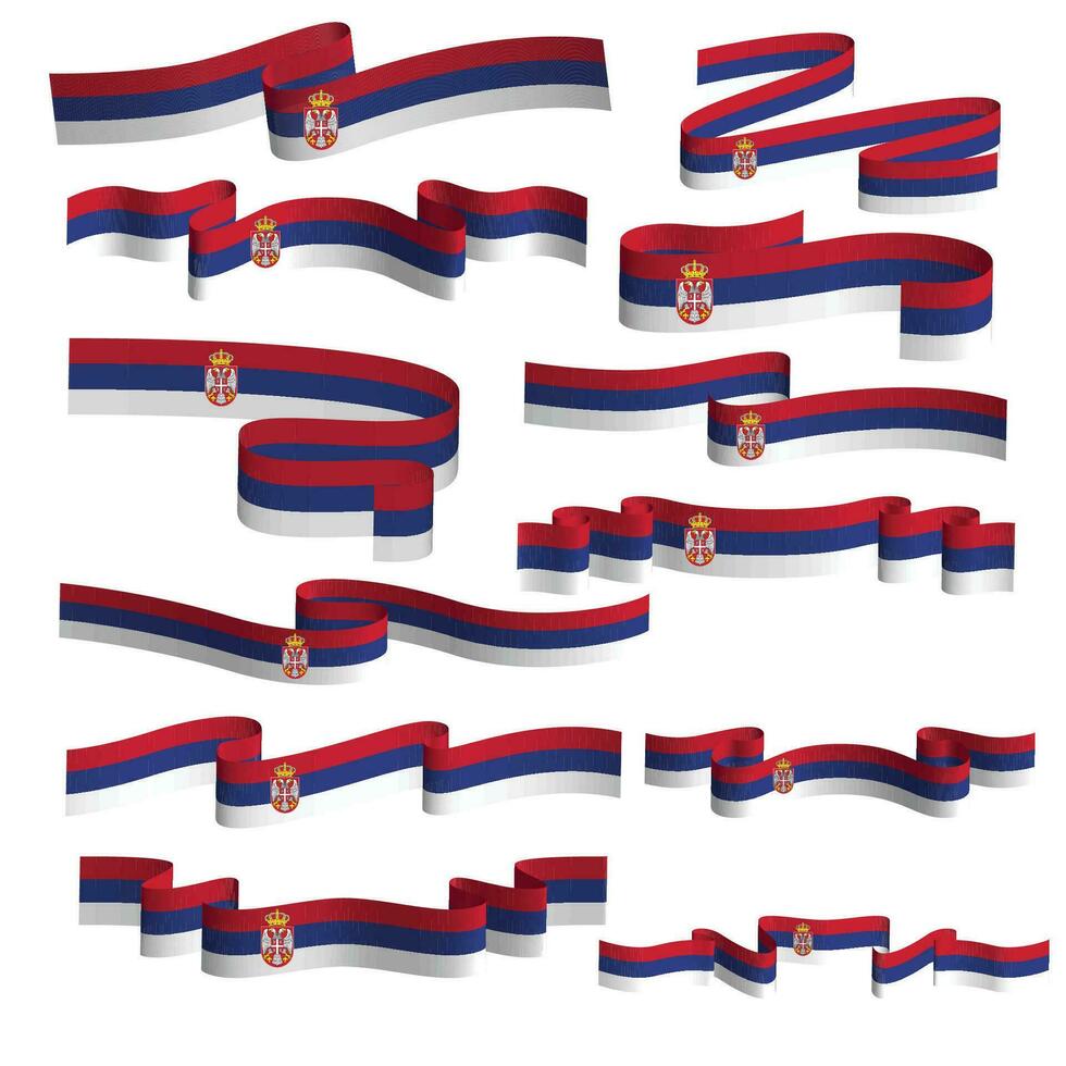 serbia ribbon flag vector element