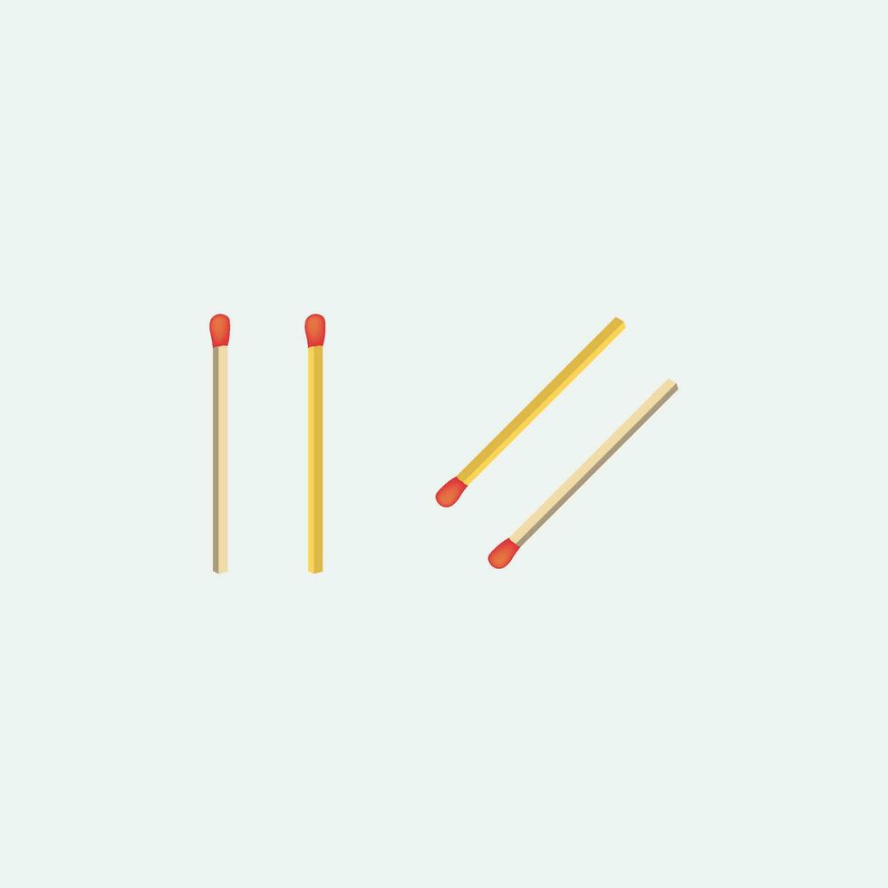 Vector Match sticks on white background.