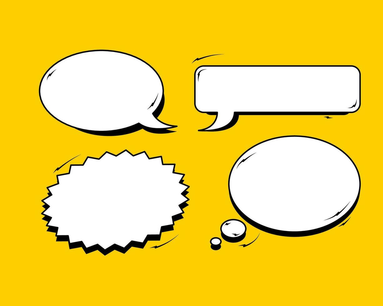 Vector cartoon bubbles on yellow