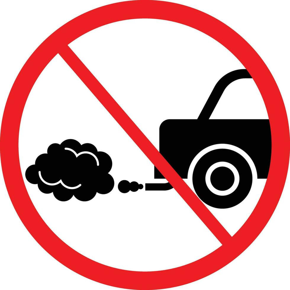 No Idling, Please Switch Off Engine Icon Symbol vector