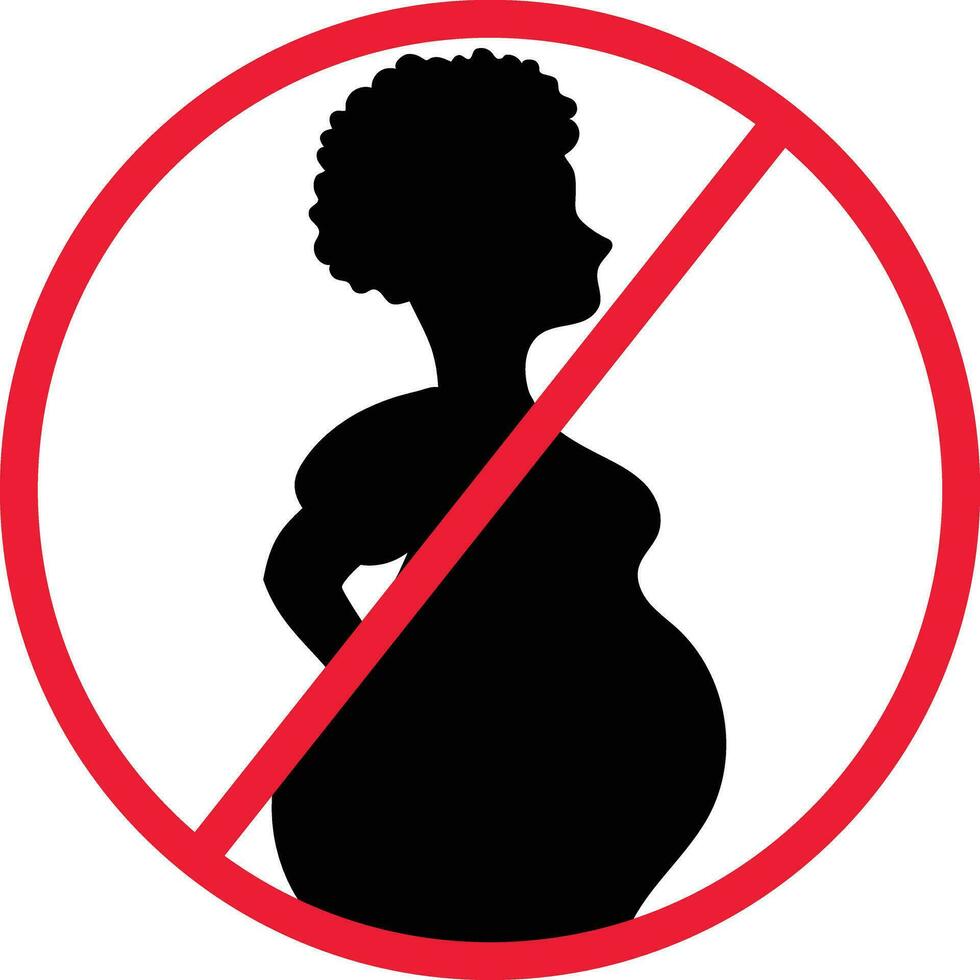 No embarazada mujer prohibición icono firmar vector