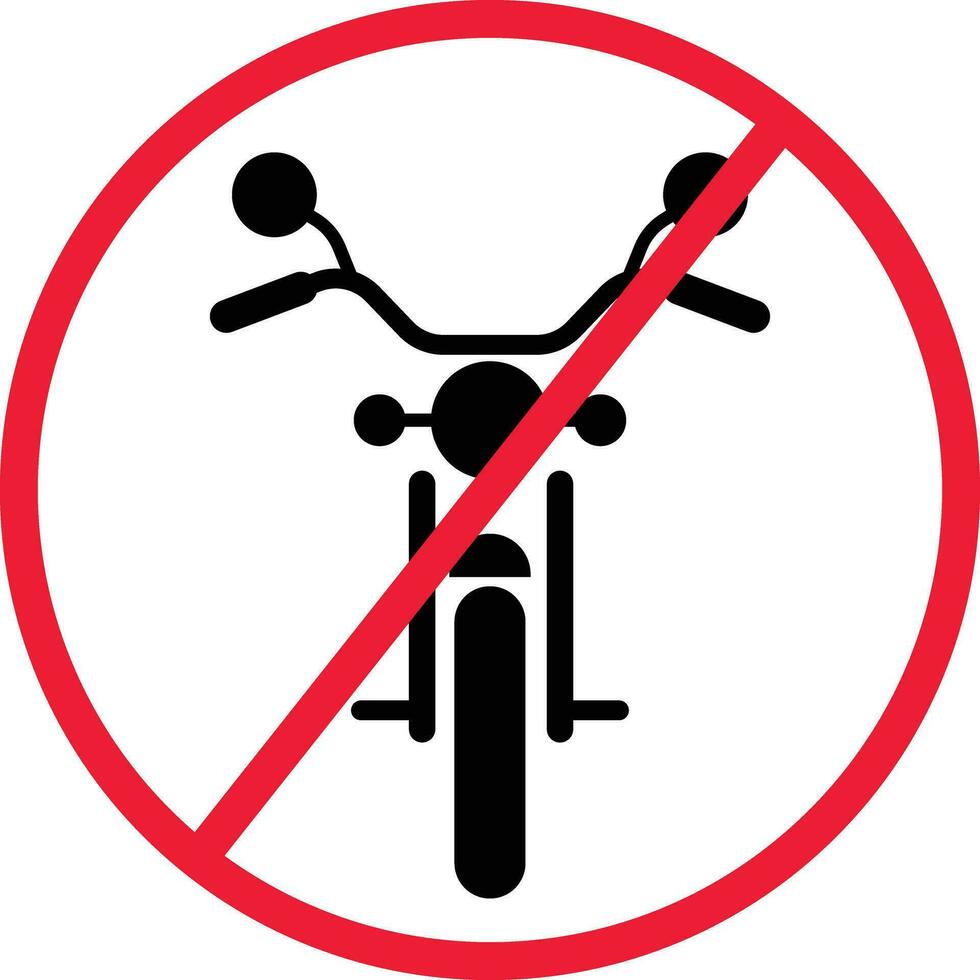 No Motorcycle Prohibition Icon Sign vector
