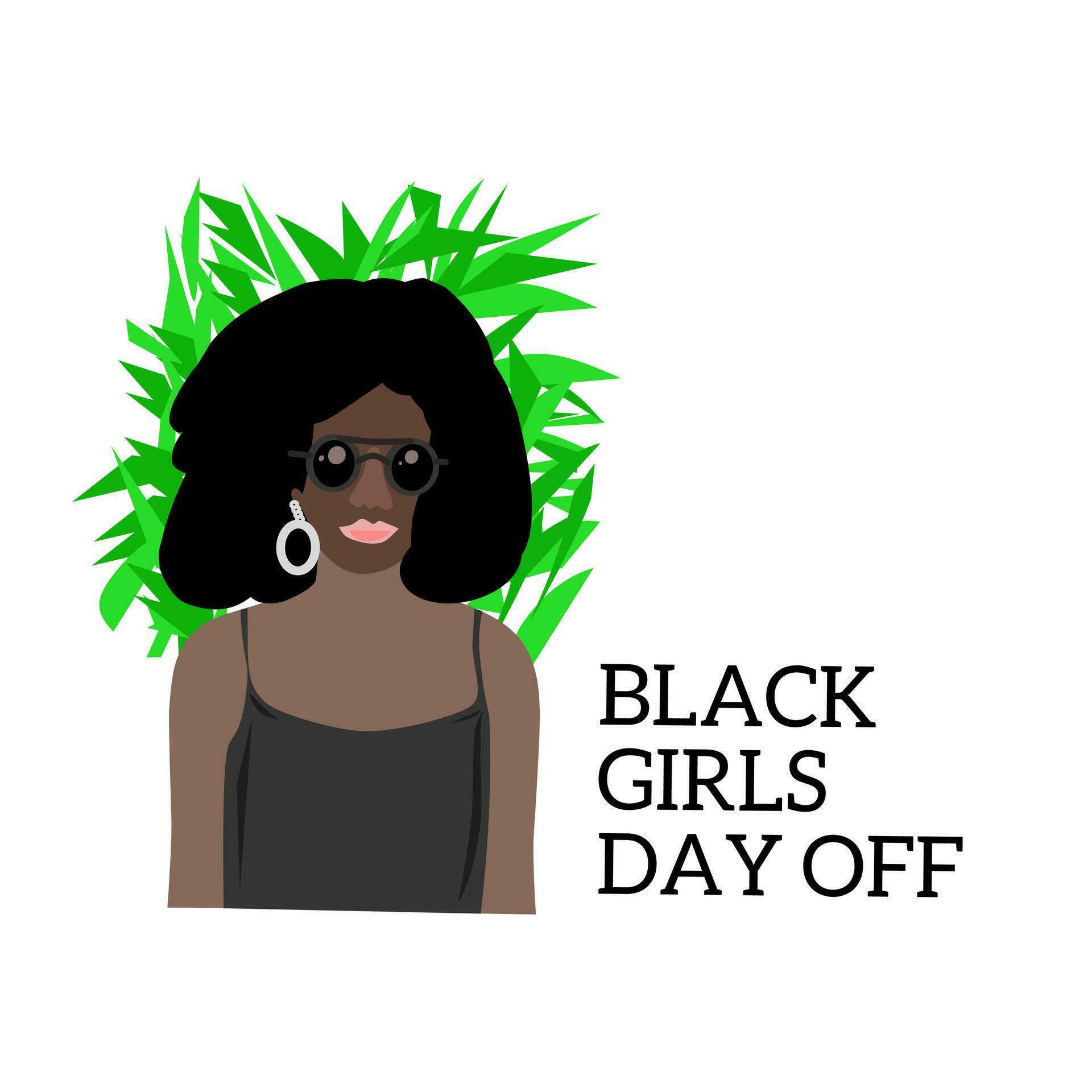 Vector graphic of world black girls day off day for black girls day off