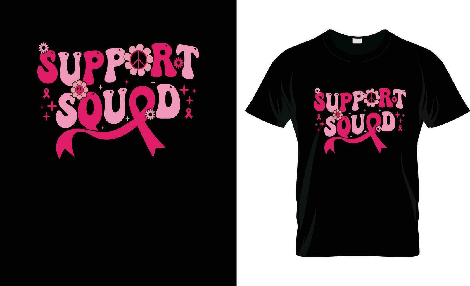 Support Squd colorful Graphic T-Shirt,t-shirt print mockup vector