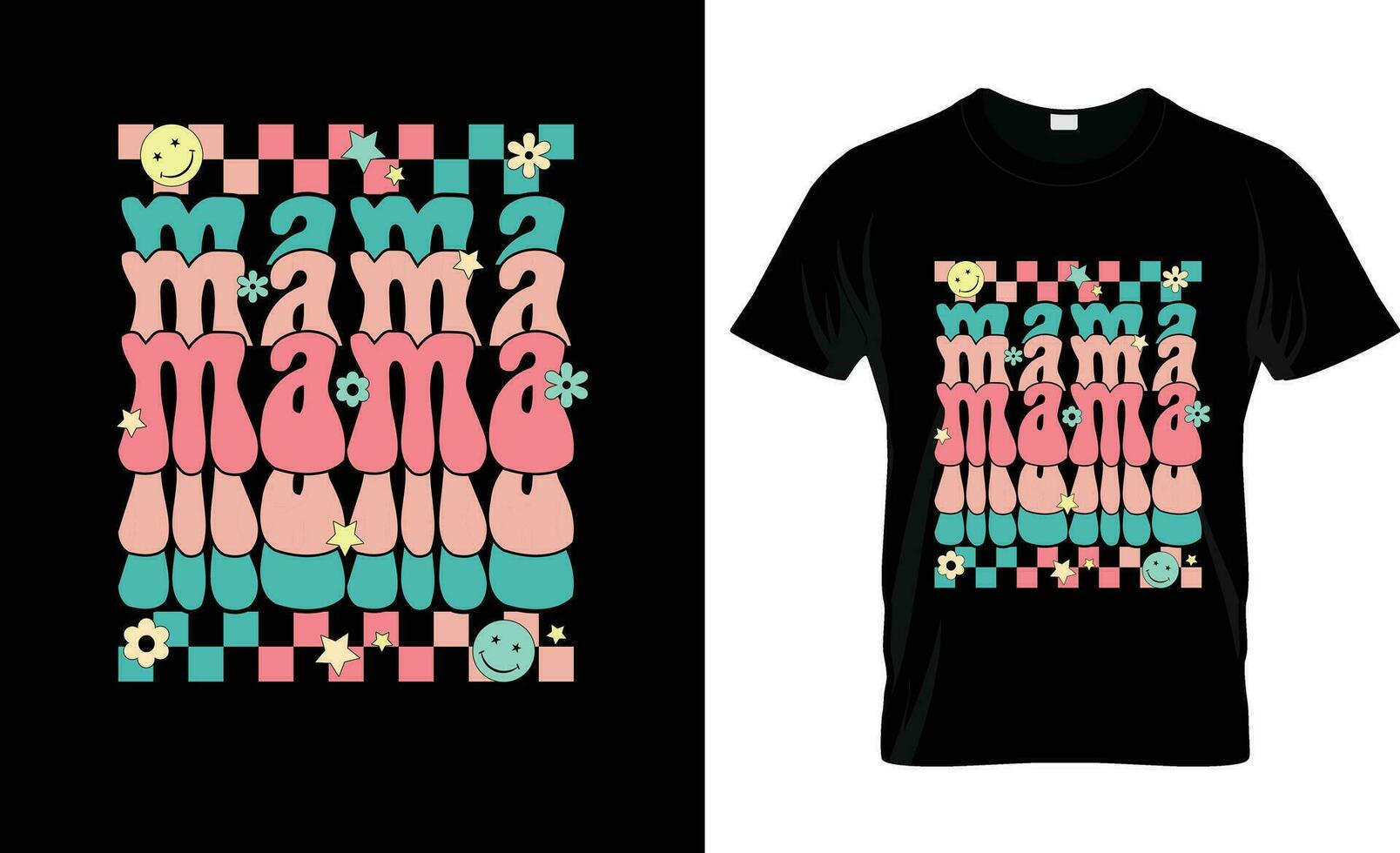 Mama colorful Graphic T-Shirt,t-shirt print mockup vector