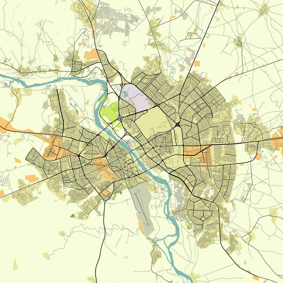 ciudad mapa de mosul Irak vector