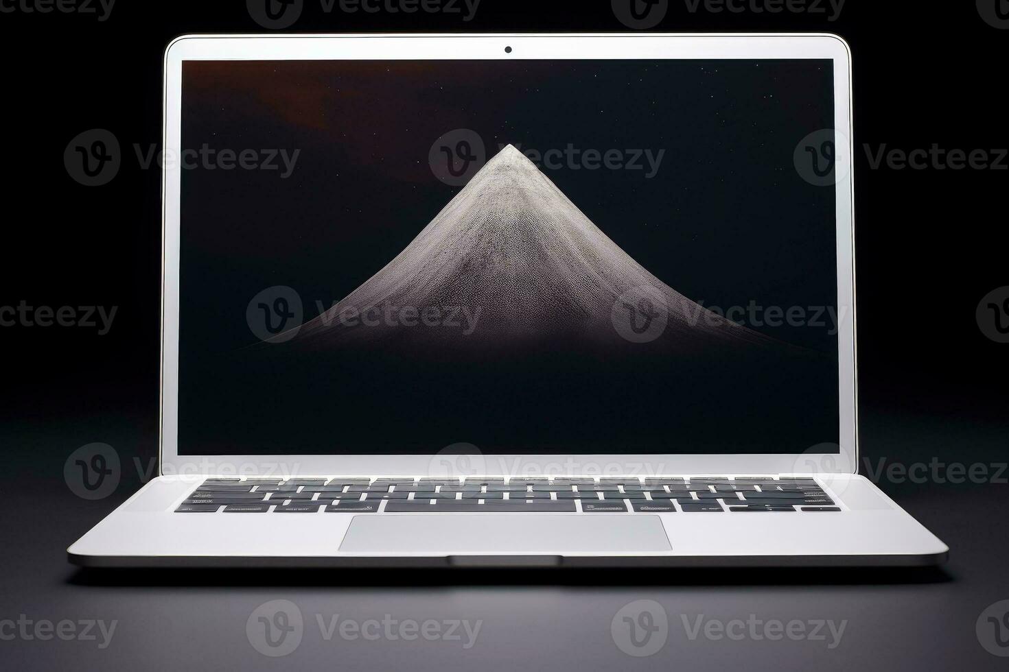 Mockup of beautiful laptop with multicolor background, Generative AI illustration photo