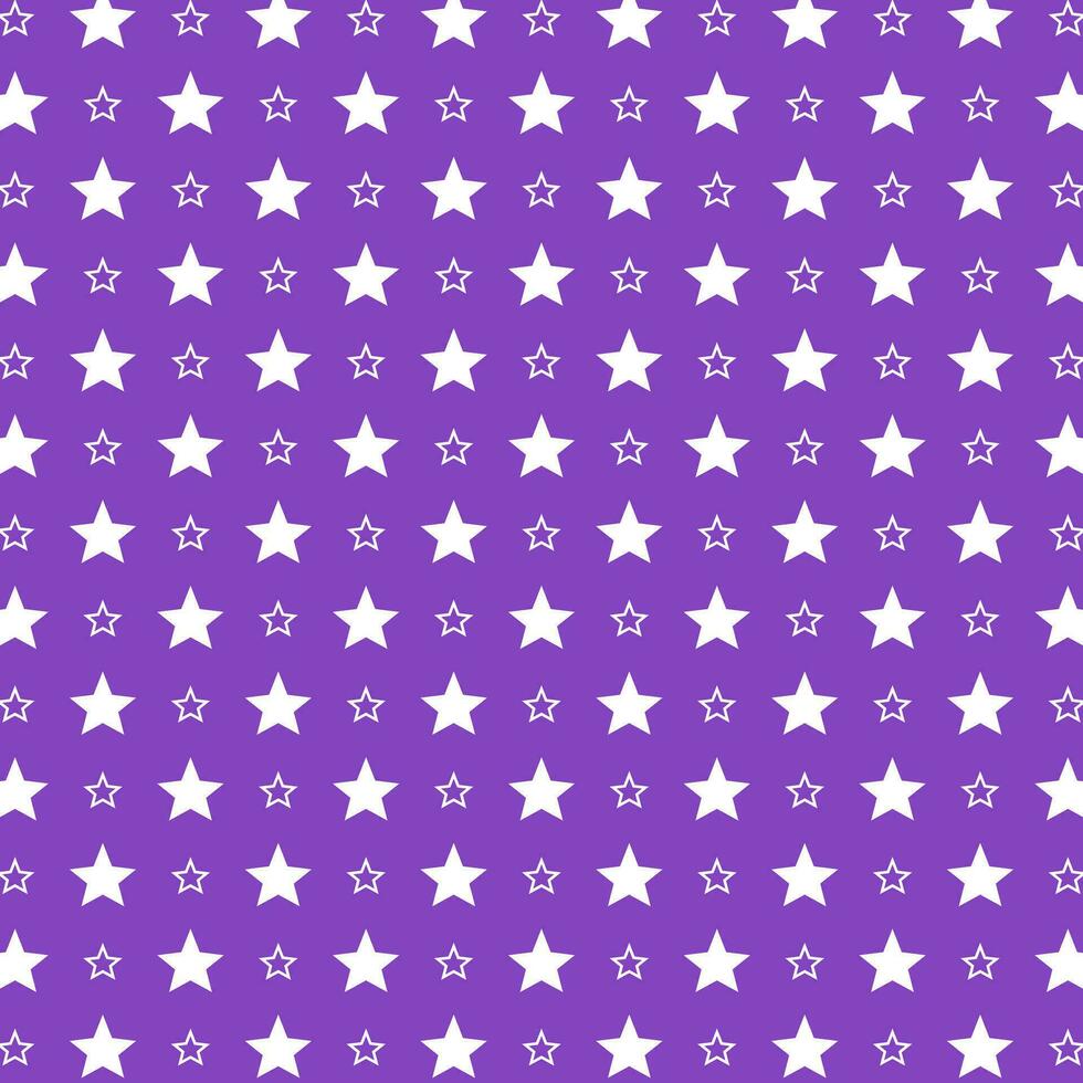 White Stars Pattern Purple Background Vector Illustration