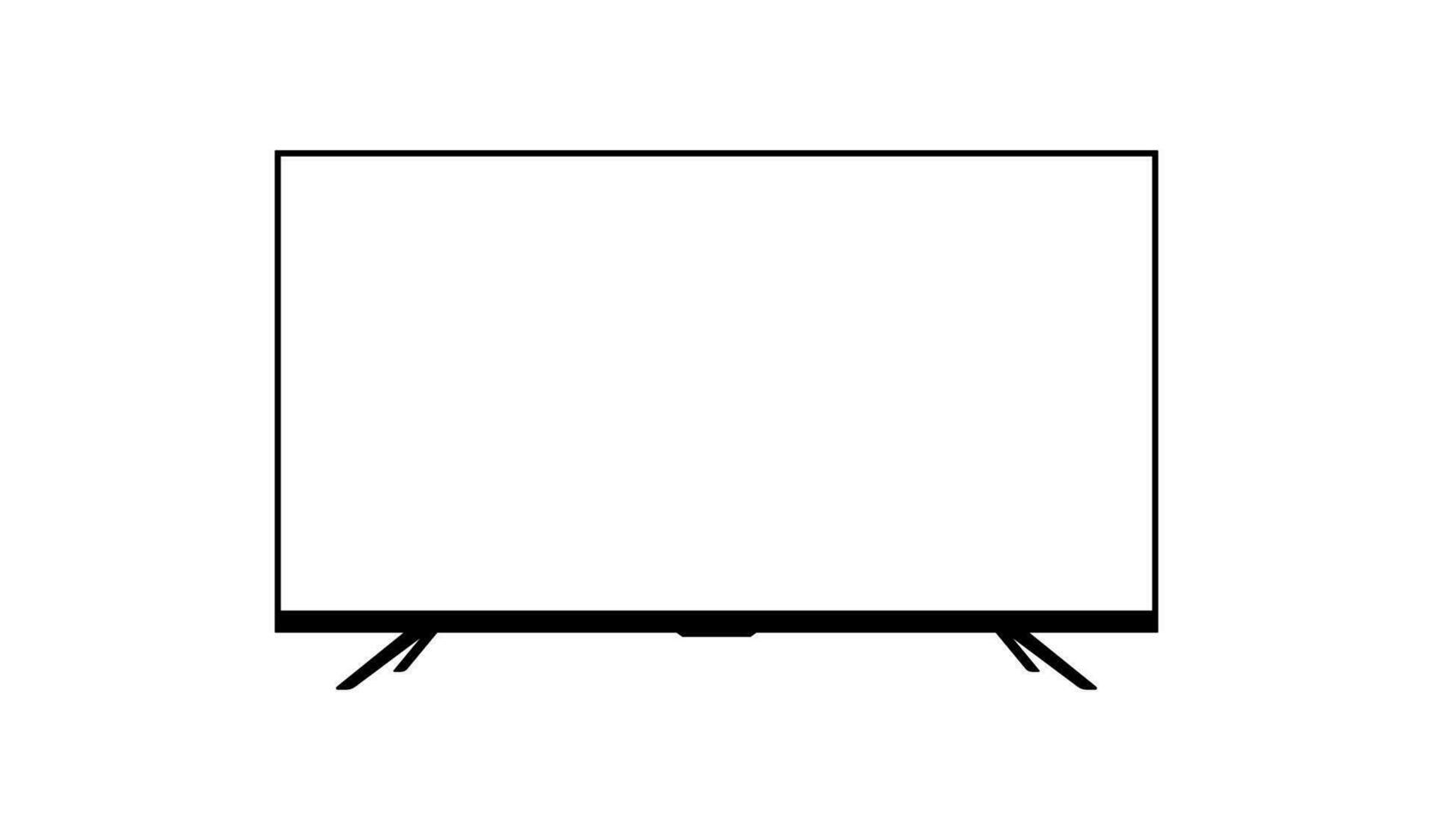 Flat Television White Screen Mockup TV Stand Vector Illustration