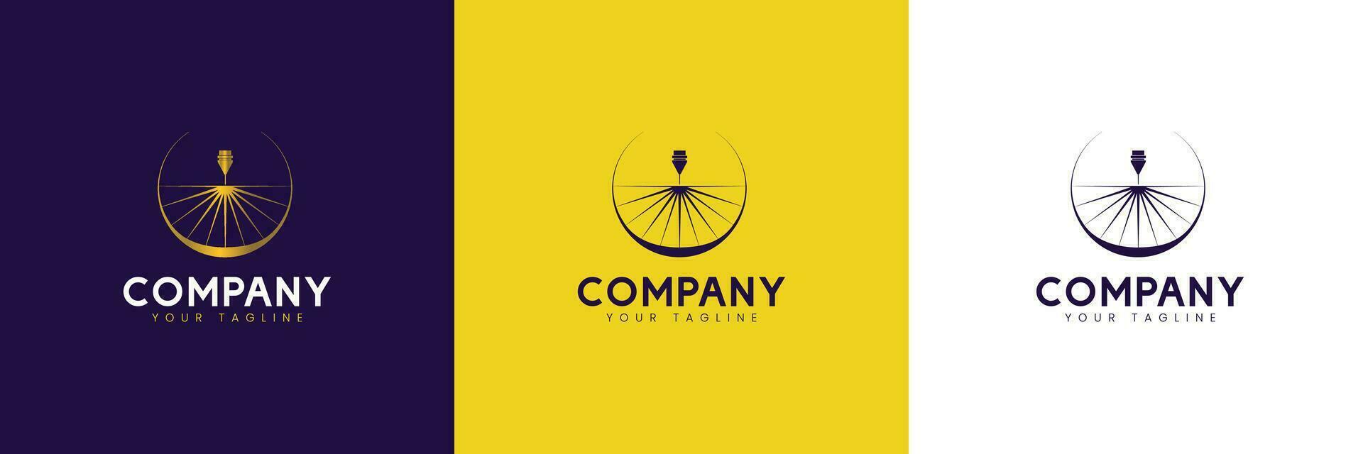 Laser Logo Set, with Radiance Concept. Suitable for Laser and Cutting Machine Companies. vector