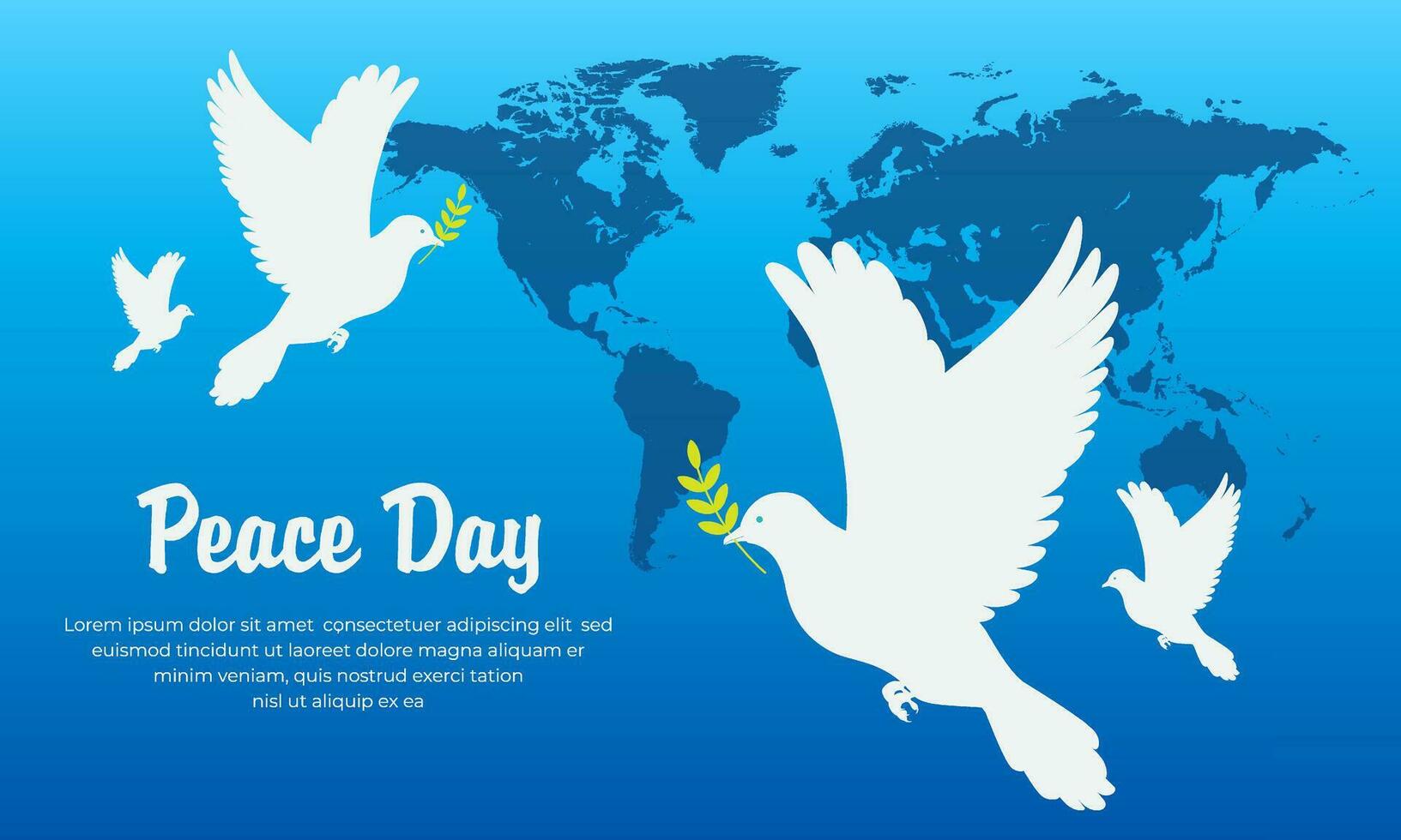 World peace day design background vector. International peace day design with pigeon cartoon vector. vector