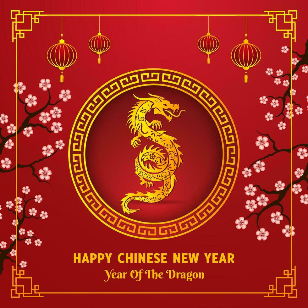 Chinese new year design poster vector. Happy chinese new year background vector