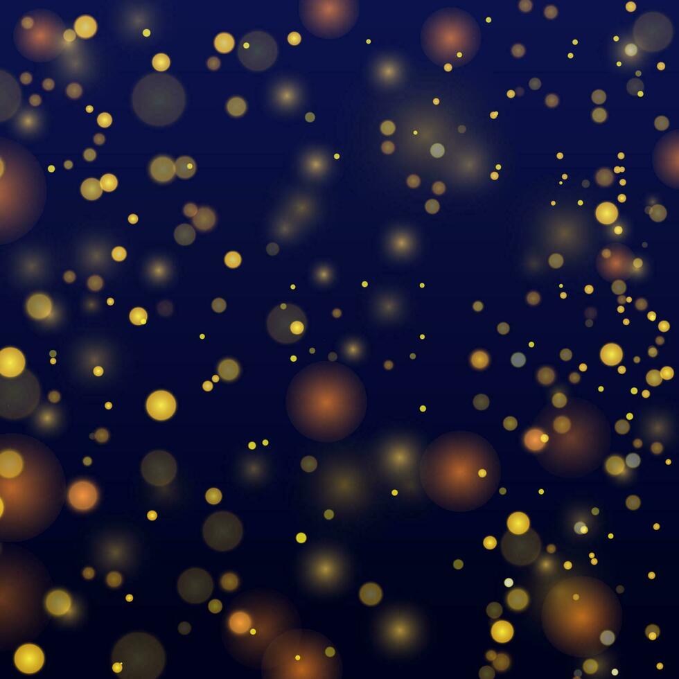 Golden glitter background vector. Gold glowing light glitter background. Glitter background with glowing lights vector
