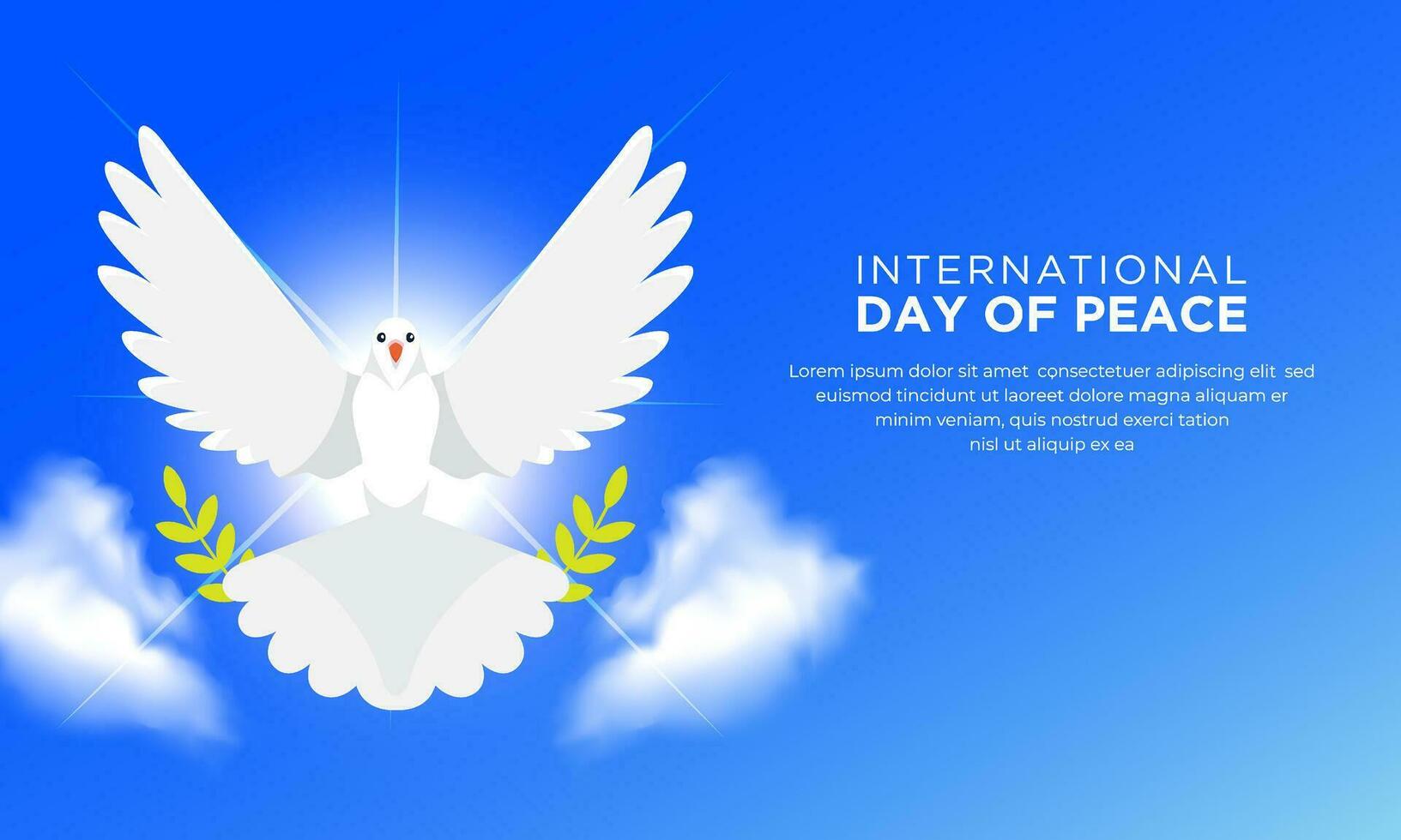 World peace day design background vector. International peace day design with pigeon cartoon vector. vector