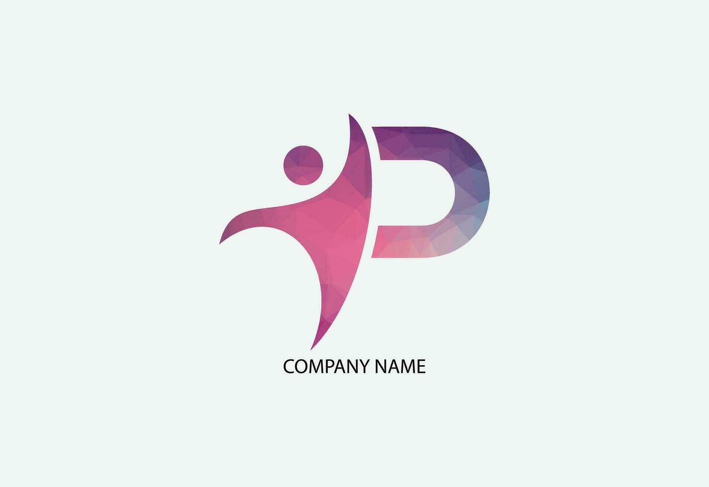 Low poly human health care logo illustrator template vector