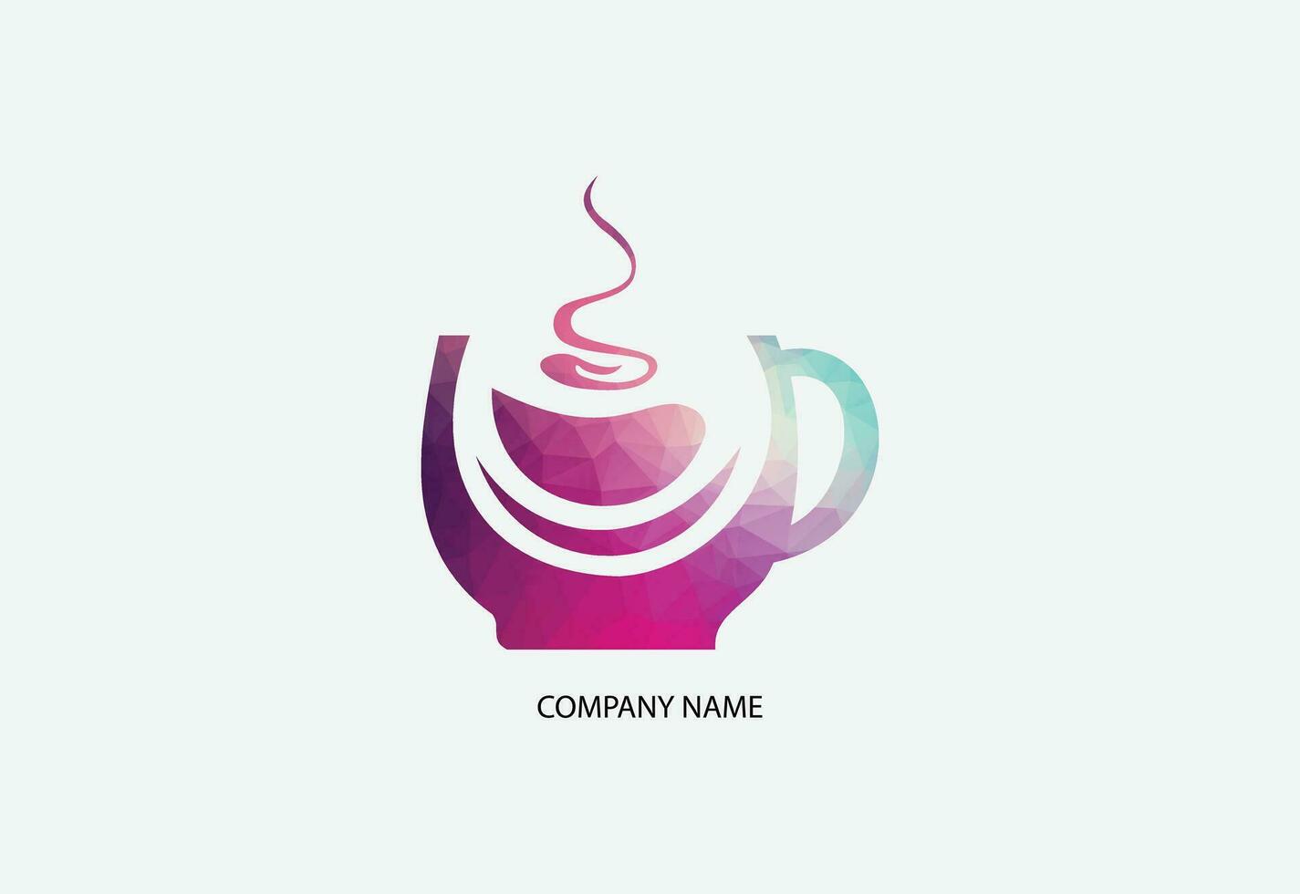 Low poly cup of coffee on a white background. vector illustration