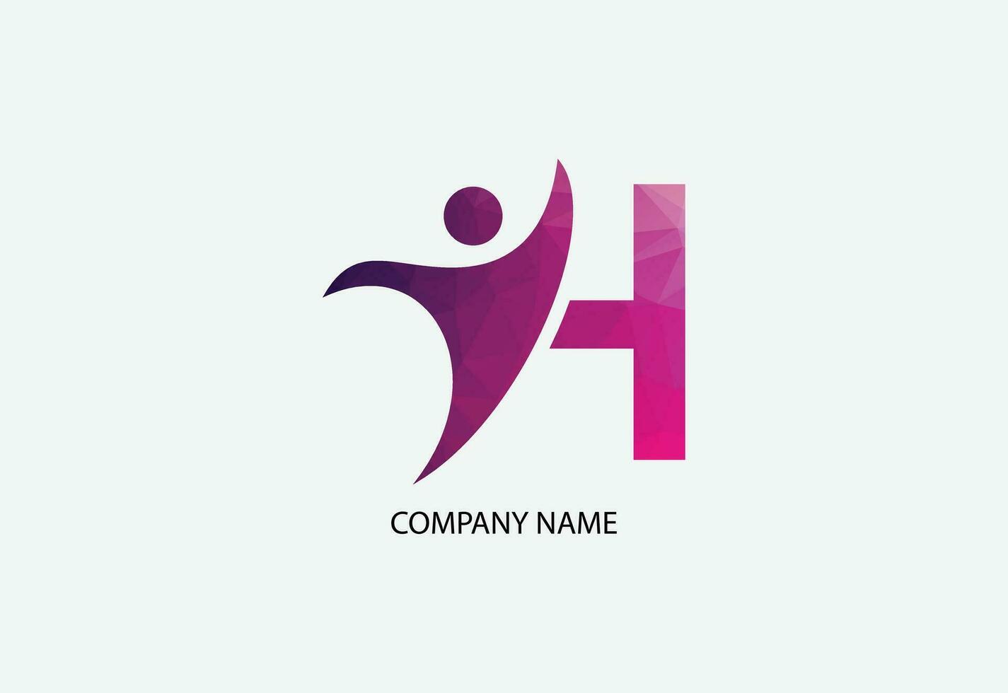 Low poly human health care logo illustrator template vector
