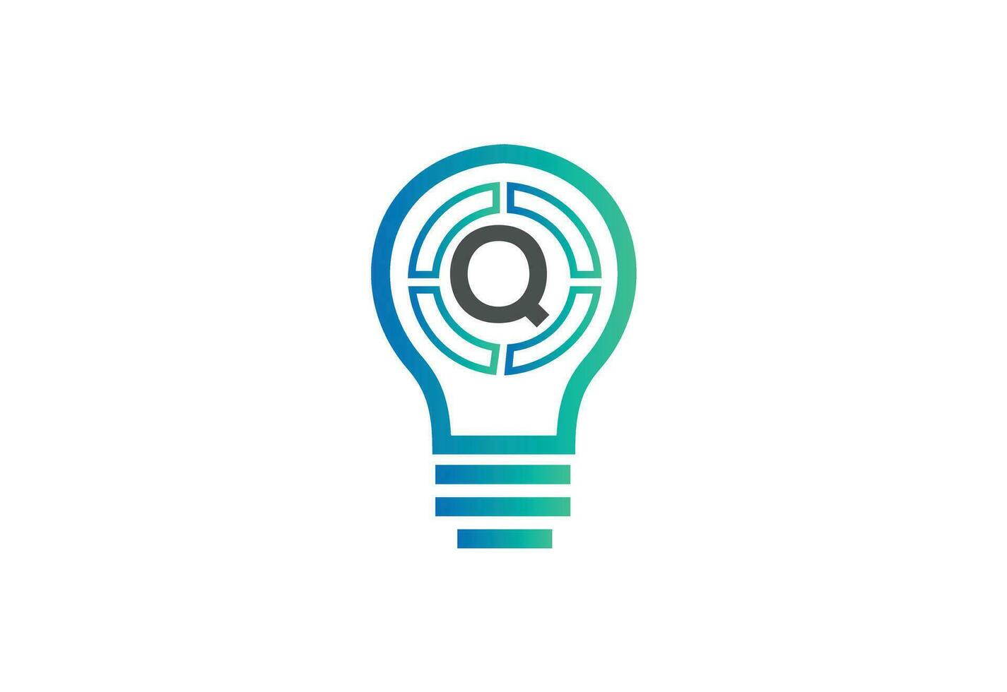 Initial letter Q logo with bulb vector