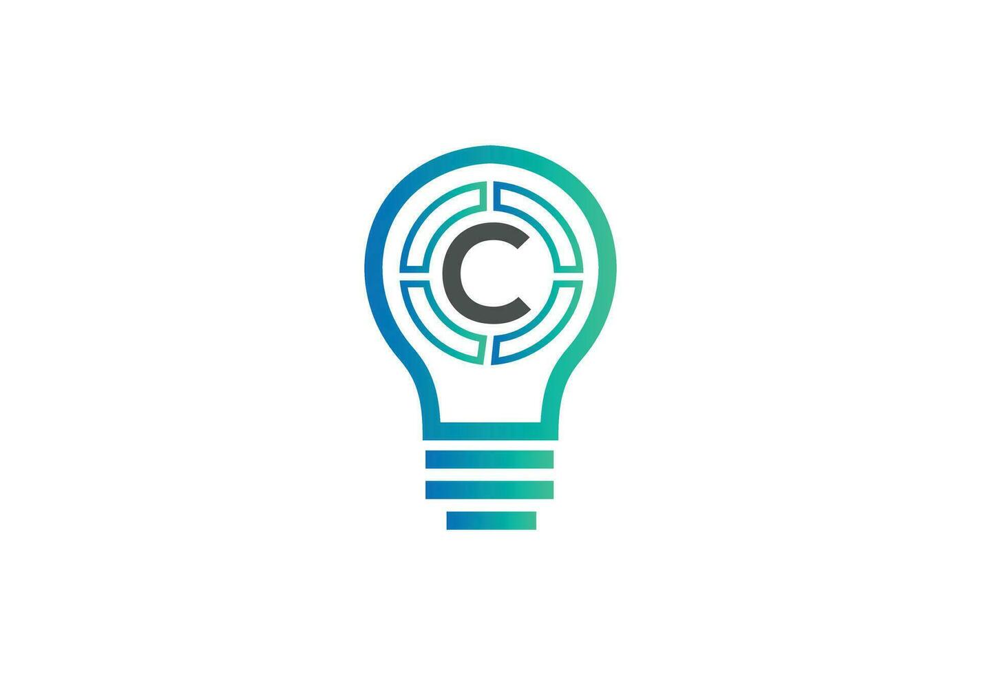 Initial letter C logo with bulb vector