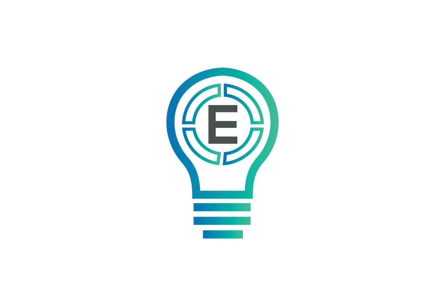 Initial letter E logo with bulb vector