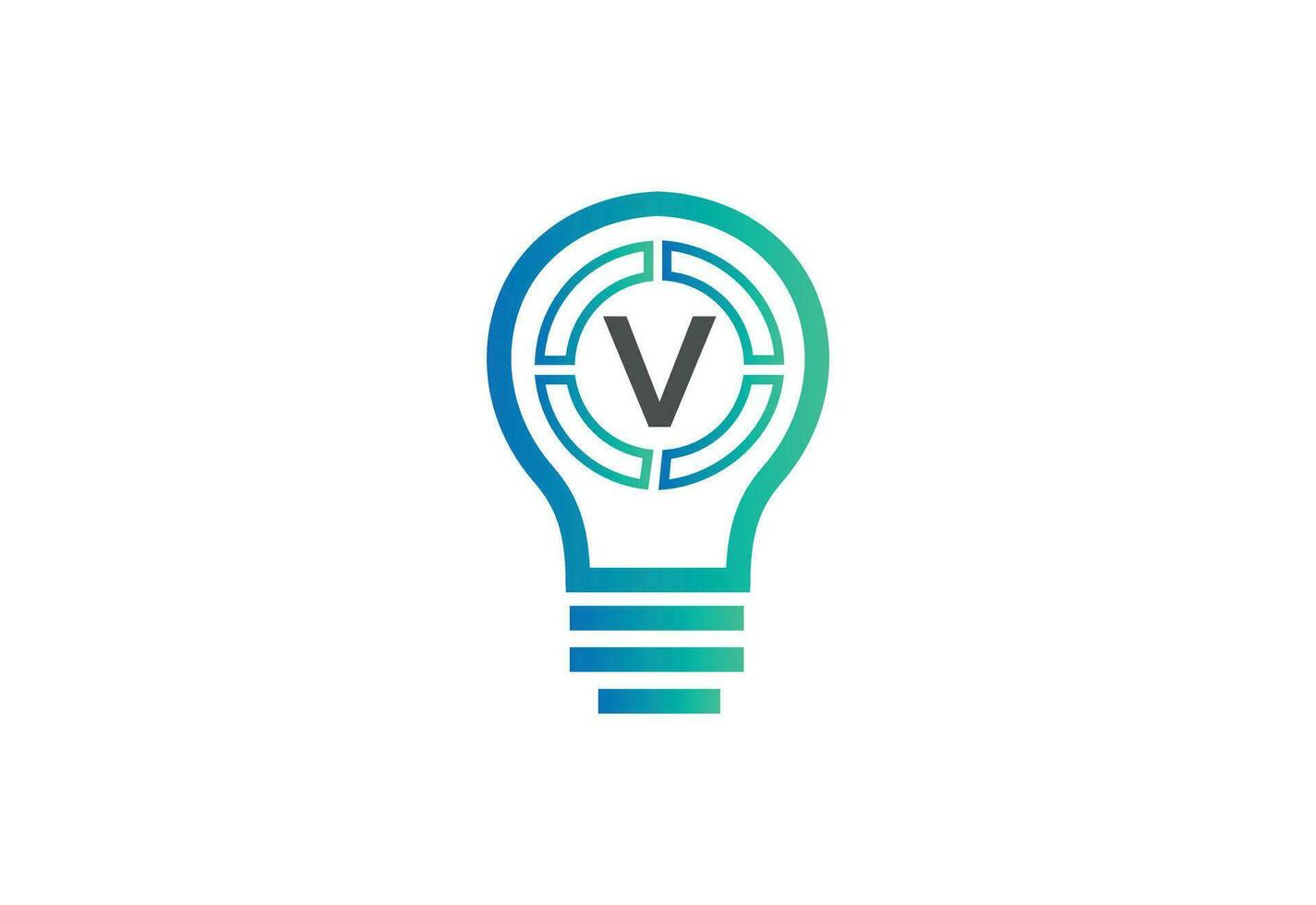 Initial letter V logo with bulb vector