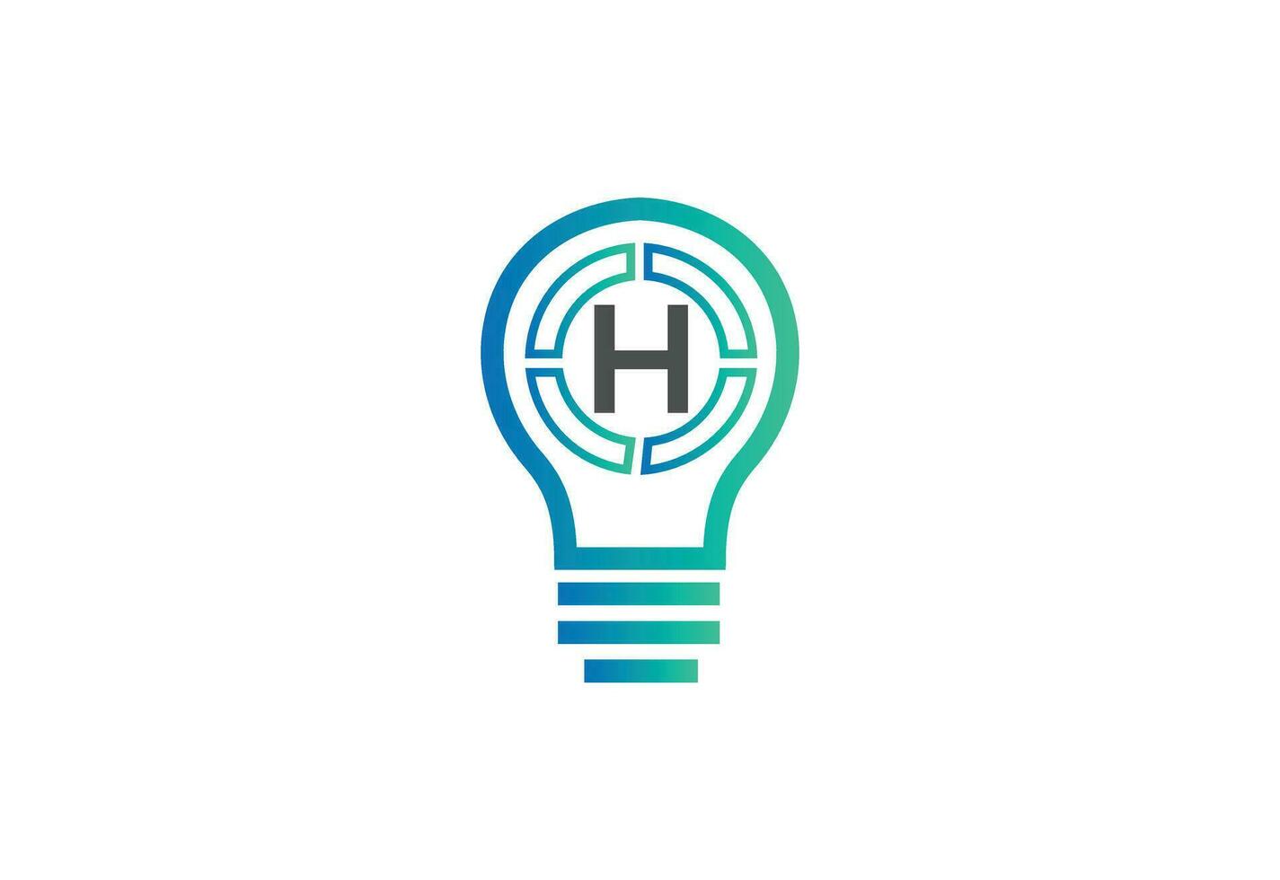 Initial letter H logo with bulb vector