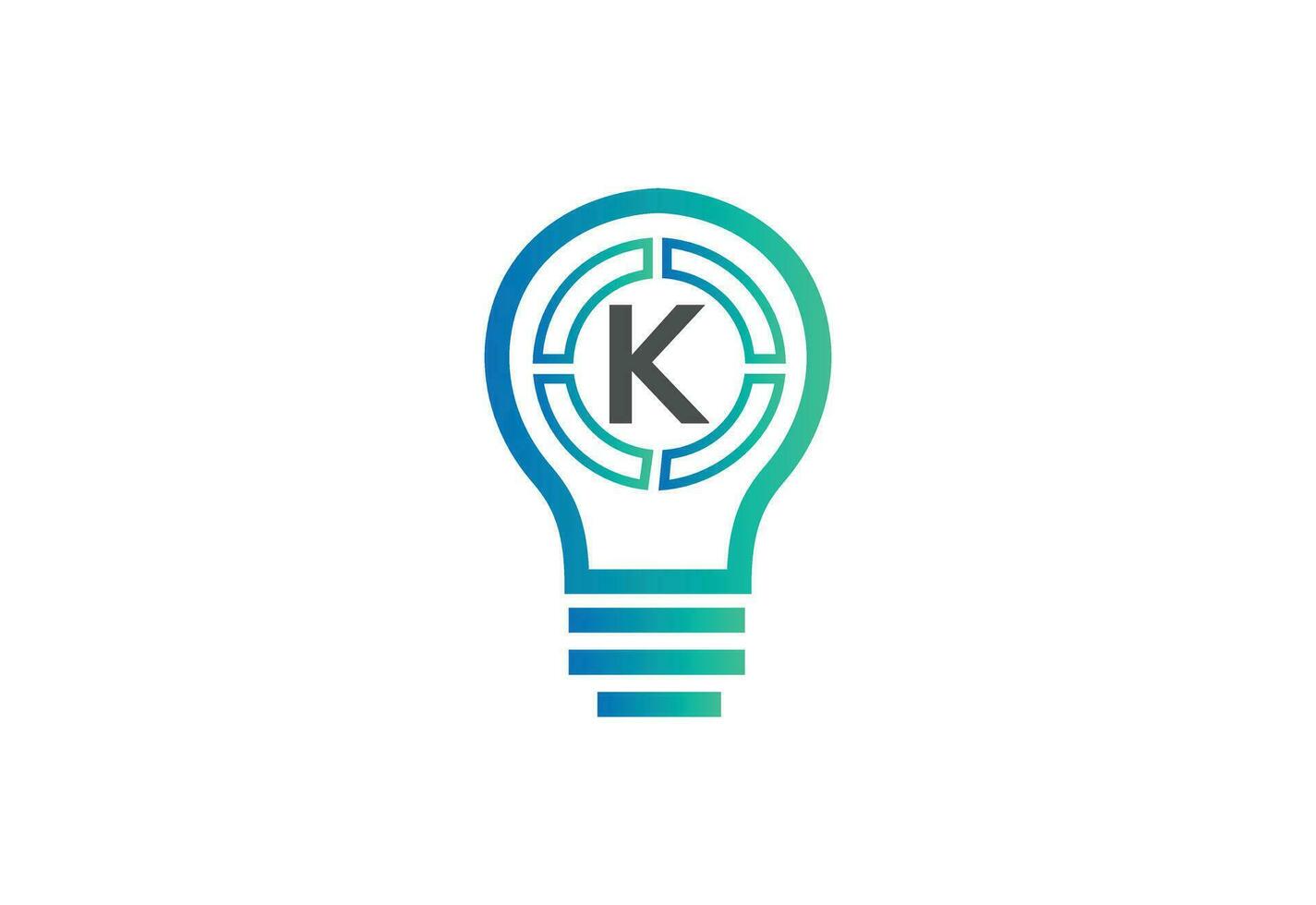 Initial letter K logo with bulb vector