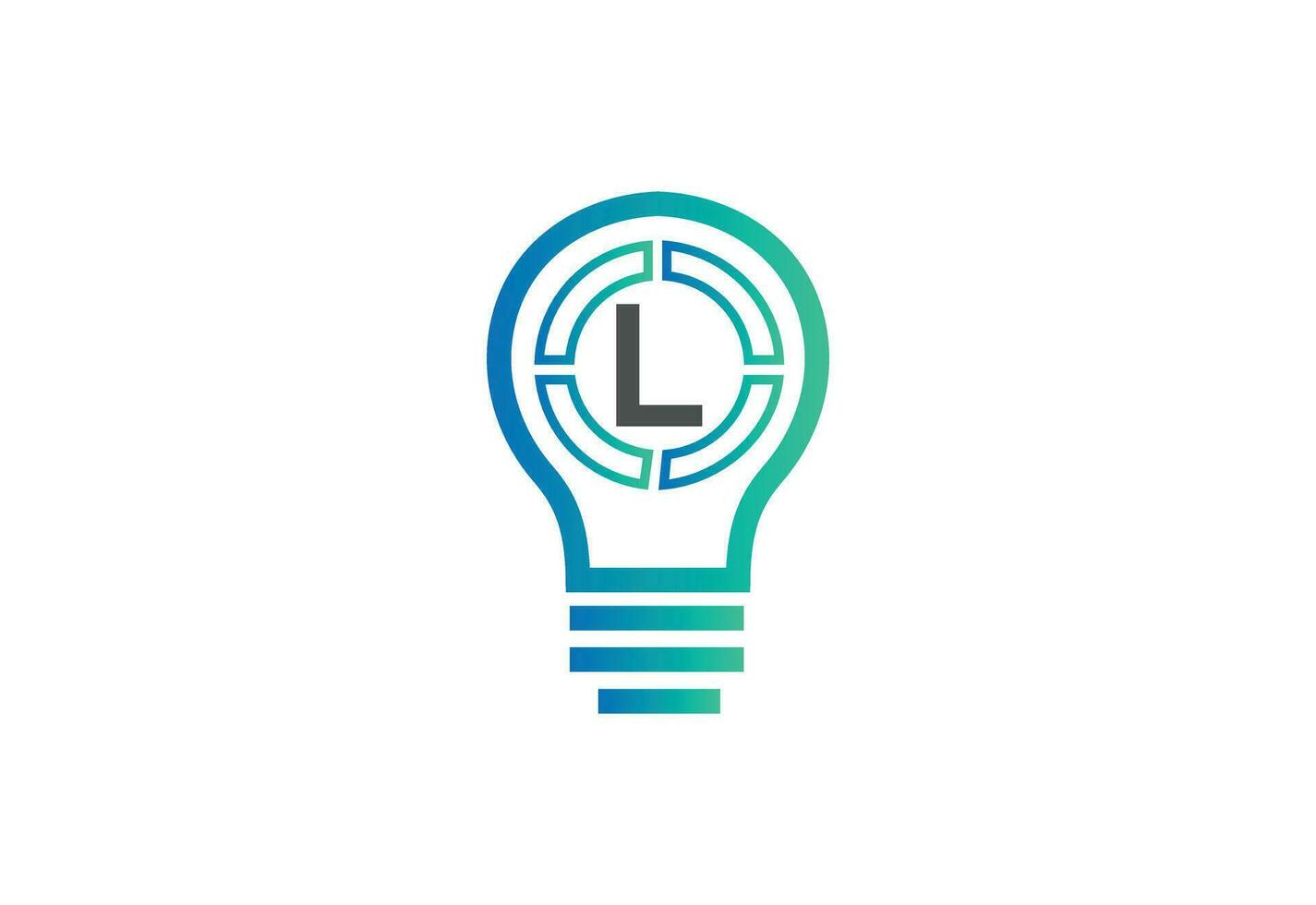 Initial letter L logo with bulb vector