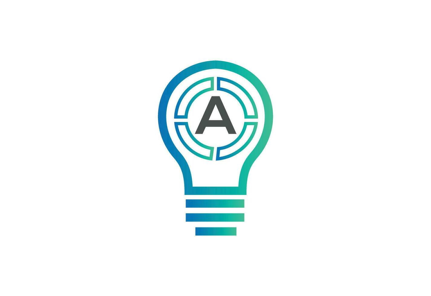 Initial letter A logo with bulb vector