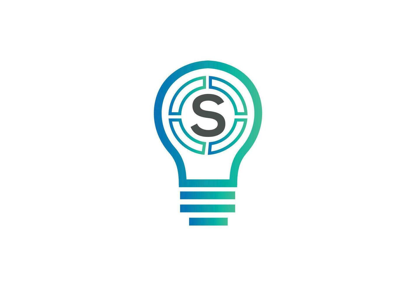 Initial letter S logo with bulb vector