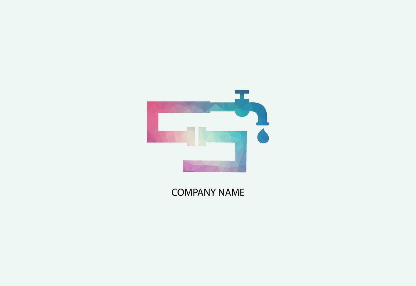 low poly Plumbing Line Icons vector illustrator