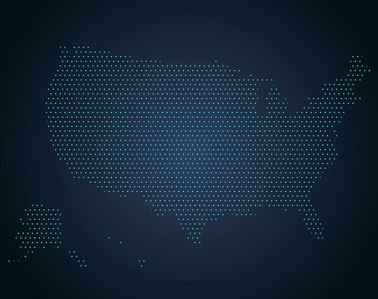 dotted usa map vector