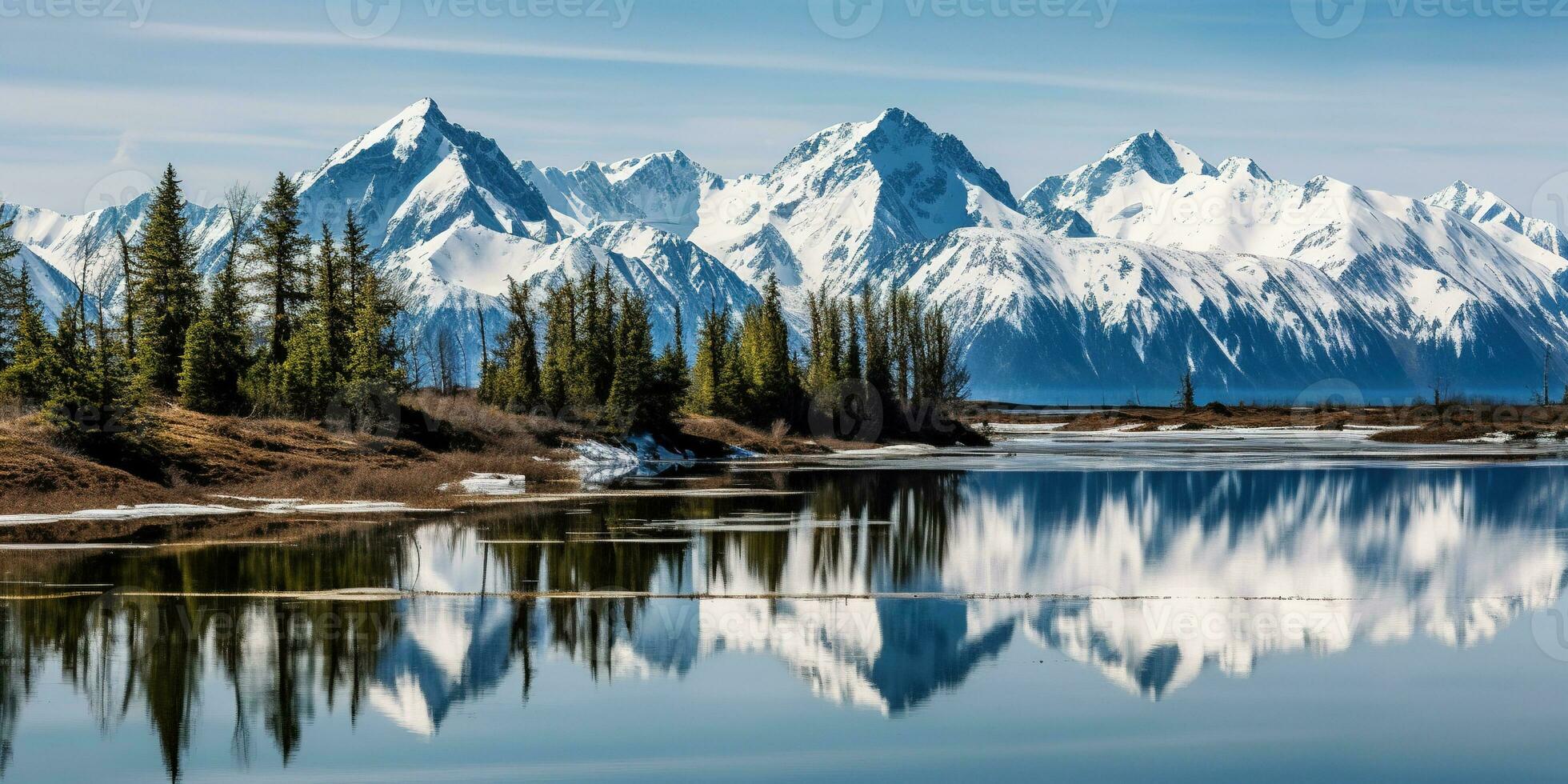 Alaska montaña rango desierto naturaleza paisaje Nevado montañas fondo de pantalla ai generado foto