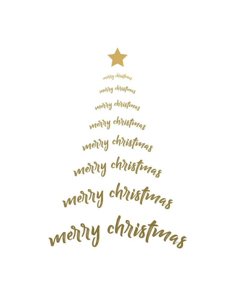 Merry Christmas tree outline greeting card vector illustration design. Greeting card. Xmas tree.