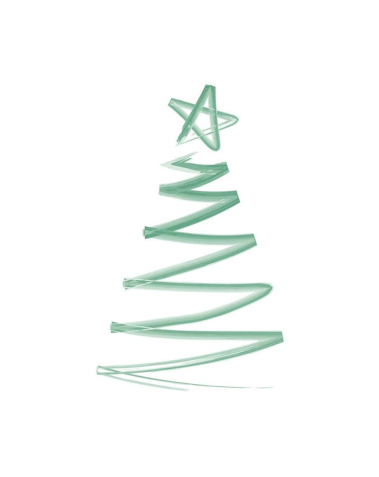 alegre Navidad árbol contorno saludo tarjeta vector ilustración diseño. saludo tarjeta. Navidad árbol.