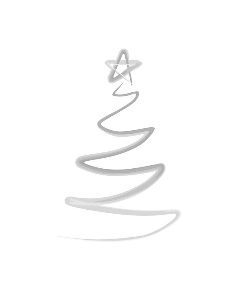 Merry Christmas tree outline greeting card vector illustration design. Greeting card. Xmas tree.