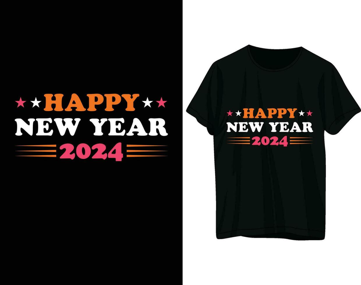 contento nuevo año 2024 camiseta diseño vector