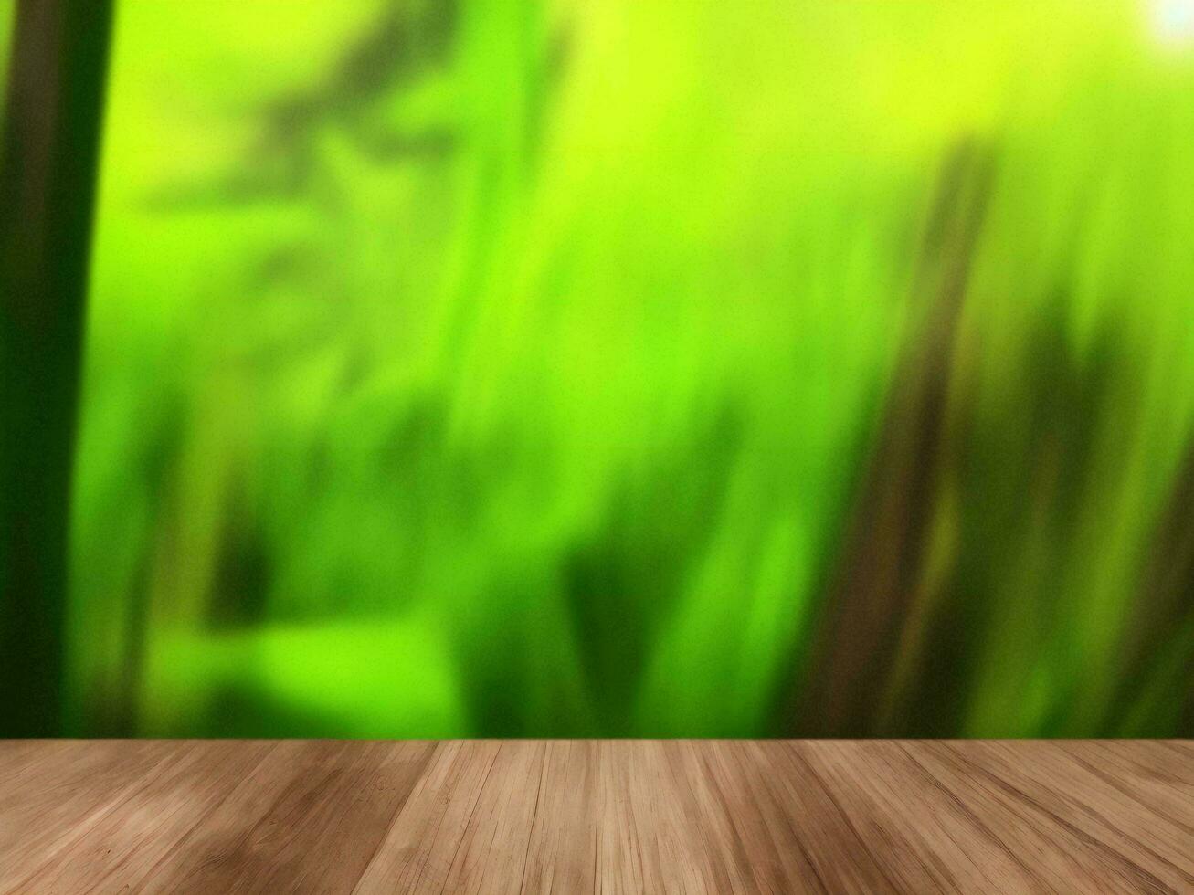 Wooden table on bamboo plant background ai generated photo