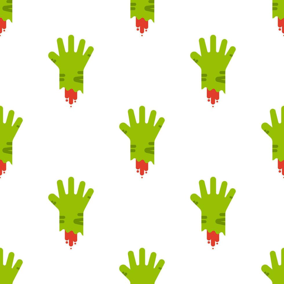 Cartoon zombie hand seamless pattern background. vector
