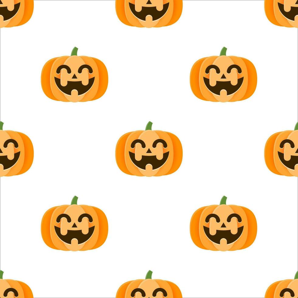 Halloween pumpkin seamless pattern background. vector