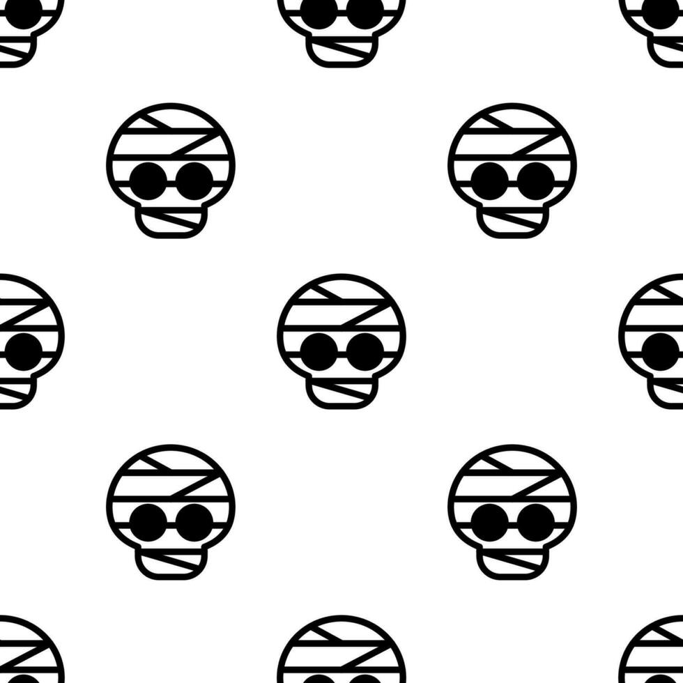 Cute cartoon skull seamless pattern background. vector