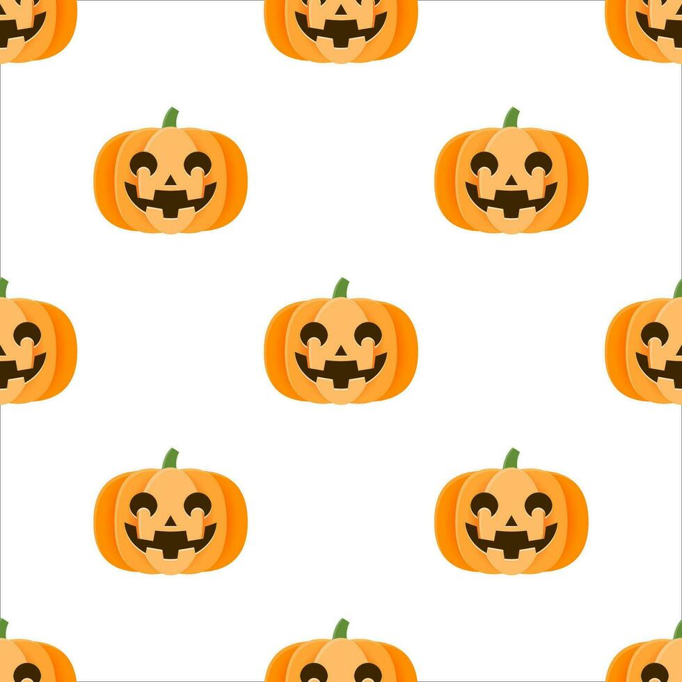 Halloween pumpkin seamless pattern background. vector