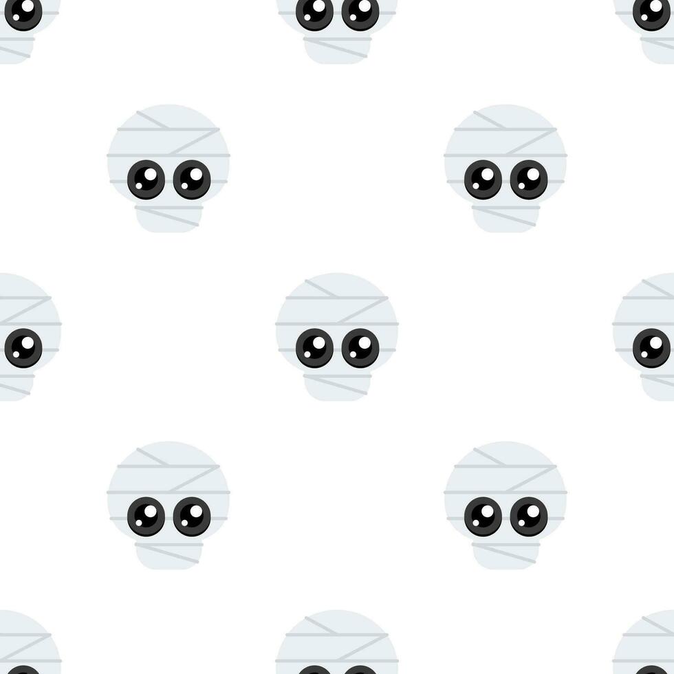 Cute cartoon skull seamless pattern background. vector