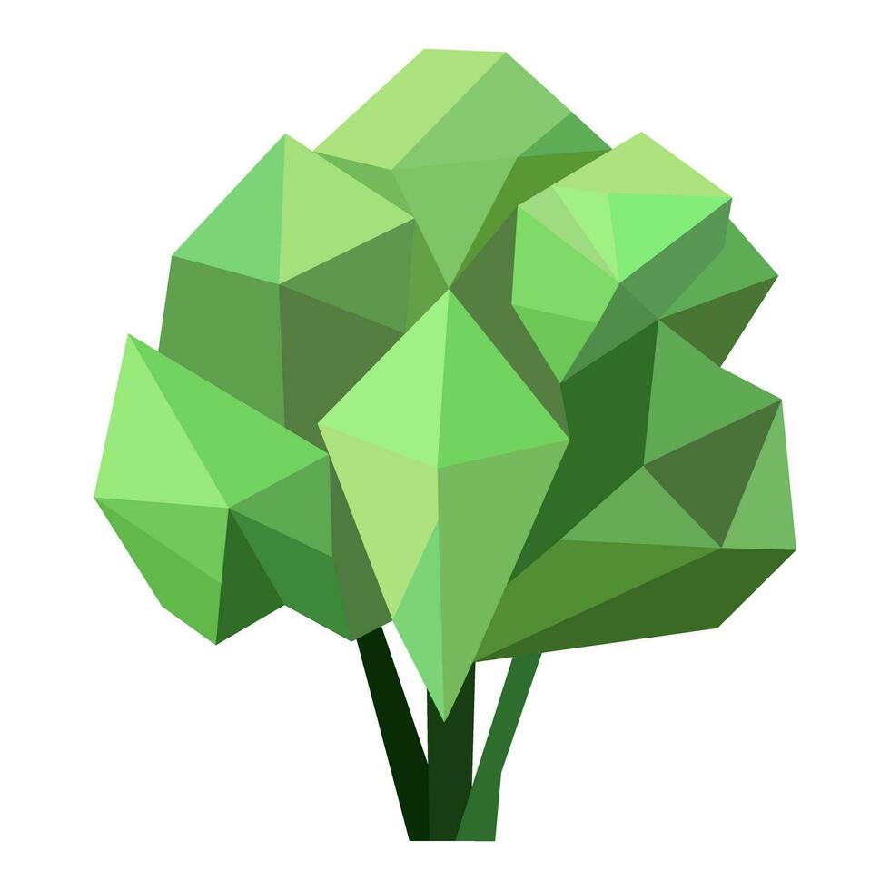 Abstract low poly tree icon isolated. Geometric forest polygonal style. 3d low poly symbol. Stylized eco design element. vector