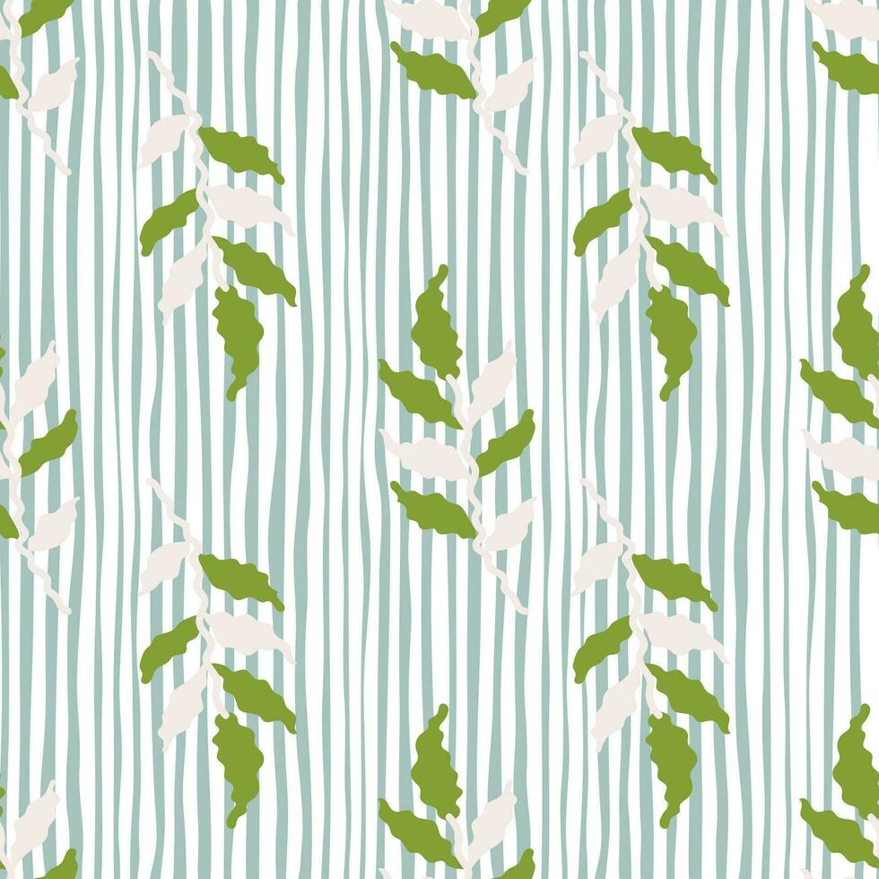 Organic leaves seamless pattern. Simple style. Botanical background. Decorative forest leaf wallpaper. vector