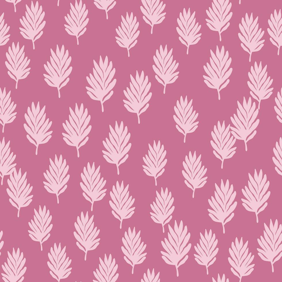 Tropical leaves seamless pattern. Floral backdrop. Matisse inspired decoration wallpaper. Simple organic shape background vector