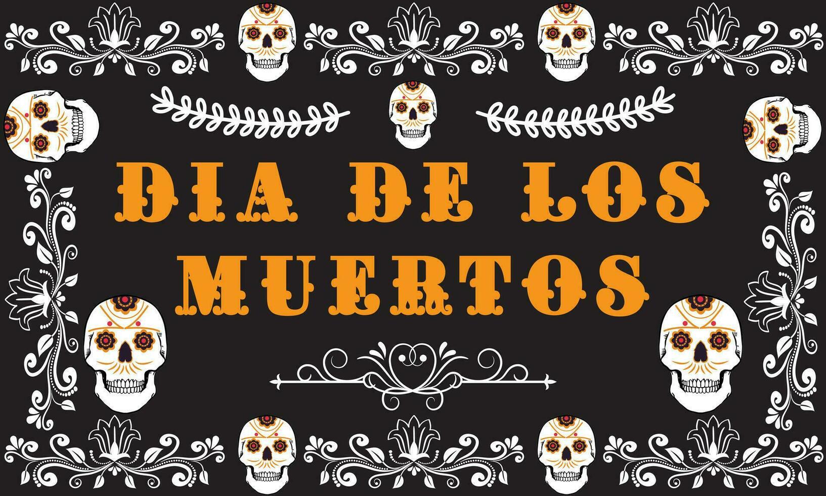 Day of the dead, Dia de los muertos background and seamless pattern design vector