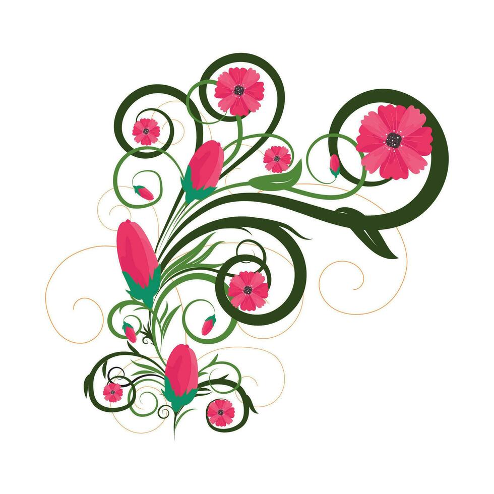 colorful flower floral design vector