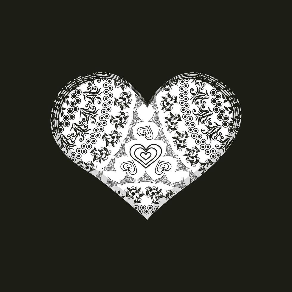 heart floral vector design